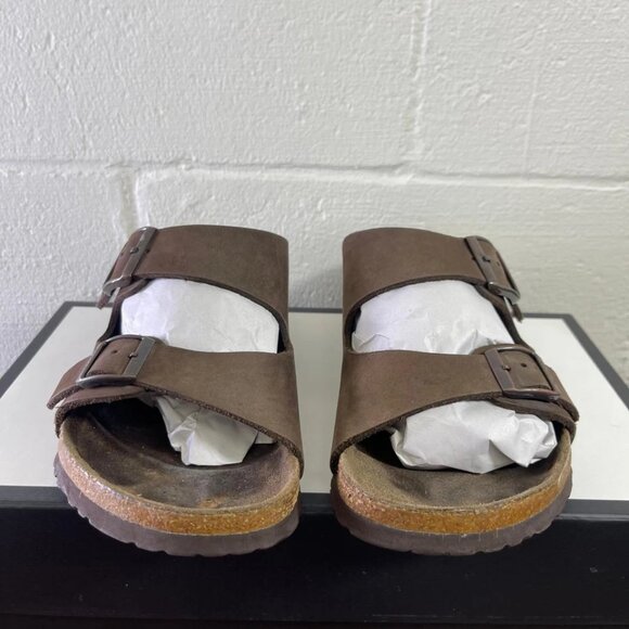 Birkenstock Tatami Brown Leather Sandals Slide Slip On Women's Size 40 EU/9 US - Picture 1 of 10